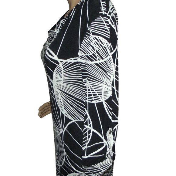 Banana Republic Dress Womens Size Medium Shift Black & White Abstract Print - Picture 5 of 10